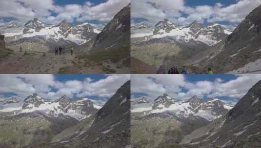 高山上的游客高清在线视频素材下载