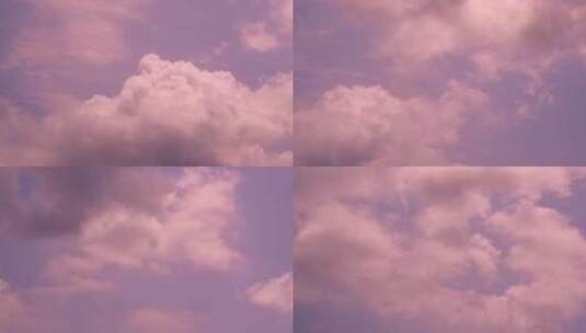 浪漫天空粉色云朵延时唯美梦幻彩色云彩晚霞高清在线视频素材下载