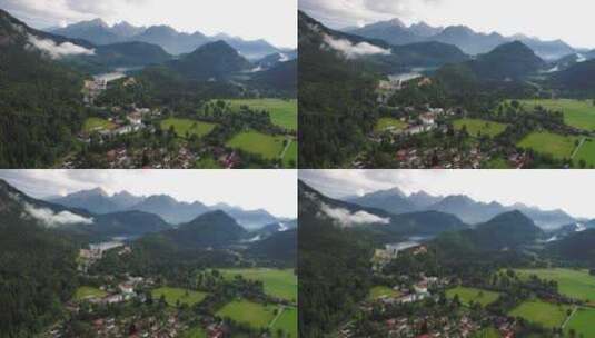 新天鹅堡巴伐利亚阿尔卑斯山德国高清在线视频素材下载