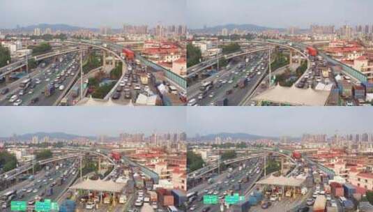 中国广东省广州市广清立交桥高清在线视频素材下载
