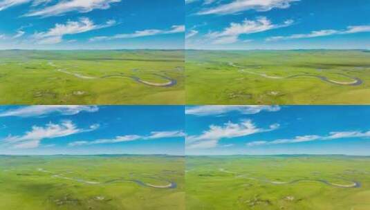 4K内蒙古莫日格勒河航拍延时7高清在线视频素材下载