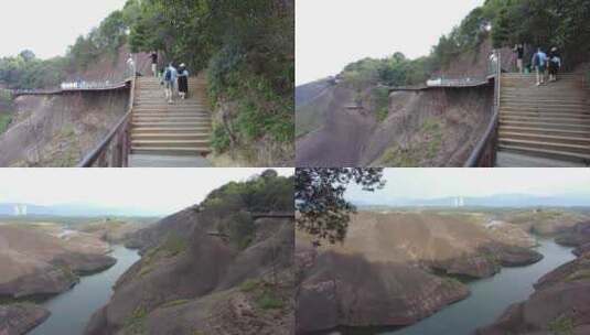 夏天郴州网红景点高椅岭丹霞风貌5高清在线视频素材下载