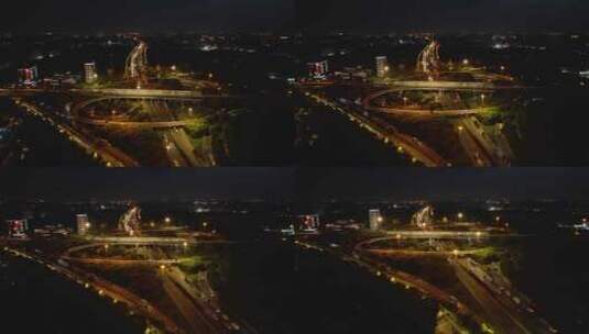 航拍上海北外环蕰川路立交桥高清在线视频素材下载