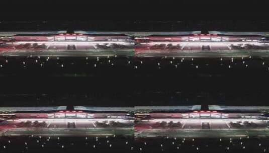 连云港城市夜景灯光竖屏航拍高清在线视频素材下载