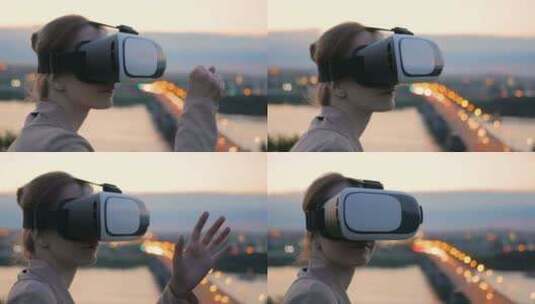VR虚拟眼镜体验高清在线视频素材下载
