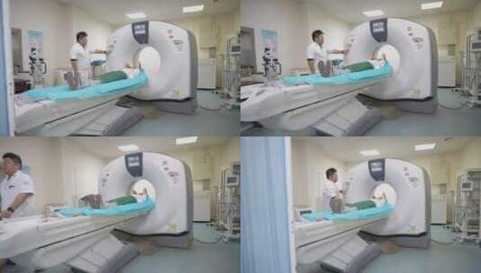 医院病人患者做CT检查高清在线视频素材下载