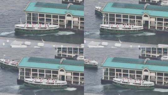 香港维多利亚港游船航拍高清在线视频素材下载