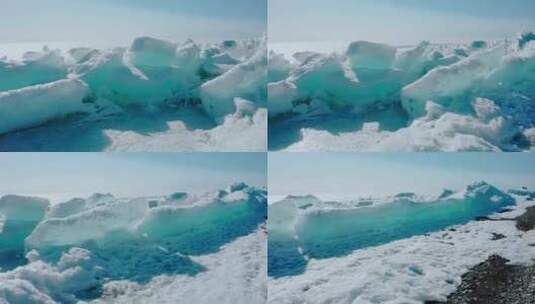 新疆博尔塔拉州 赛里木湖 冰推 高清在线视频素材下载