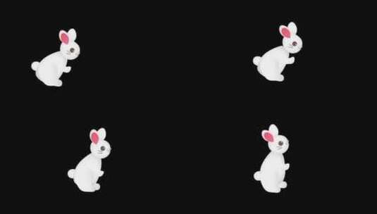 动画兔子表情符号图标动画高清在线视频素材下载