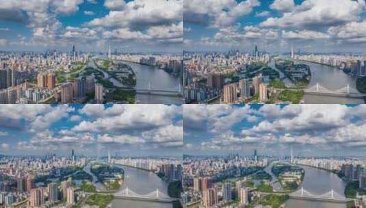 广州珠江两岸建筑群高清在线视频素材下载