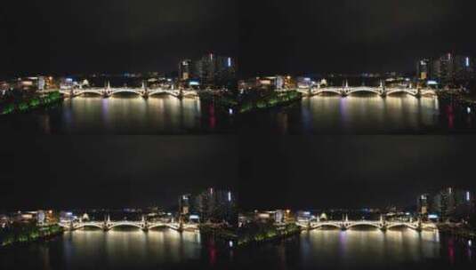 航拍城市夜晚大桥高清在线视频素材下载