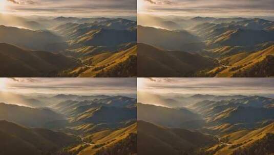 山峰阳光航拍云海日出延时雪山山脉意境风景高清在线视频素材下载