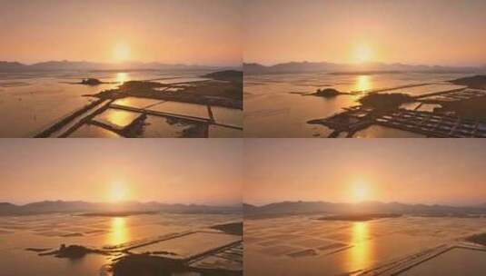 惠东盐州岛日落光影航拍视频4K-60P高清在线视频素材下载