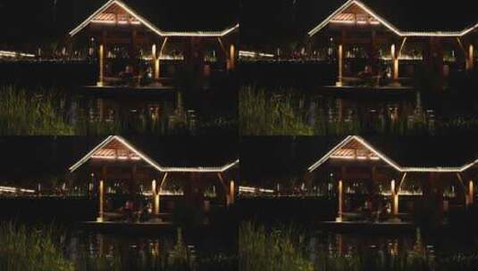 东安湖 公园 夜景 游玩 夏夜高清在线视频素材下载