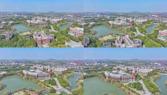 华东政法大学 松江大学城 最美大学航拍高清在线视频素材下载