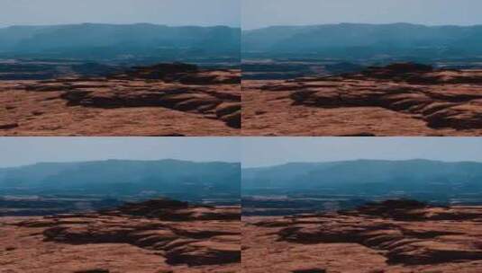 空灵的陛下一座雄伟的山翱翔在宁静的岩石景高清在线视频素材下载