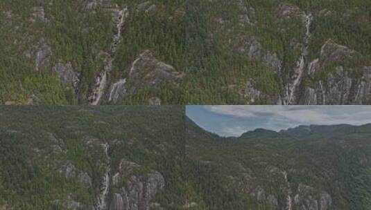 加拿大香农瀑布航空v5鸟瞰无人机捕捉悬崖高清在线视频素材下载