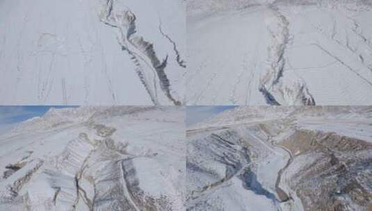 fpv穿越机航拍德令哈青藏高原雪山峰雪景高清在线视频素材下载