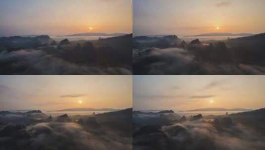 美丽中国美丽武夷山的日出航拍茶叶画面高清在线视频素材下载