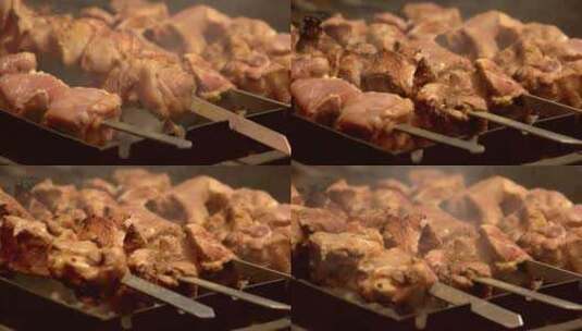 烤肉特写镜头高清在线视频素材下载
