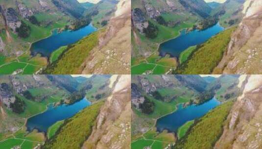 挪威山谷里的蓝色湖泊高清在线视频素材下载