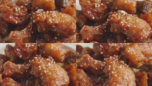 糖醋排骨中国菜上海菜江浙菜美食短片高清在线视频素材下载