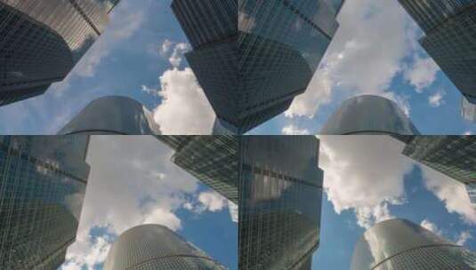 摩天大楼上空的云高清在线视频素材下载
