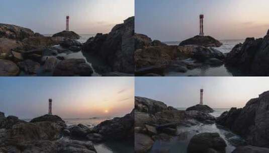 广东阳江海陵岛沙滩海洋灯塔高清在线视频素材下载