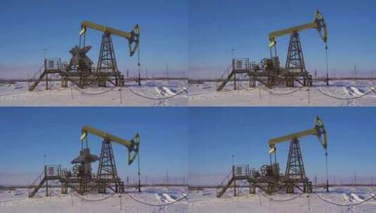 平原的石油生产高清在线视频素材下载