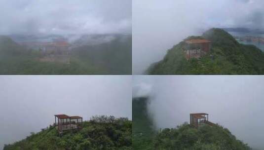 航拍深圳盐田菠萝山雨后生态自然风景高清在线视频素材下载