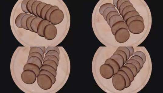 五香豆卷素鸡素火腿豆制品高清在线视频素材下载