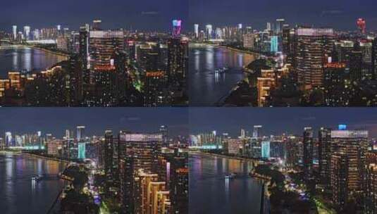 2024航拍杭州滨江区夜景高清在线视频素材下载