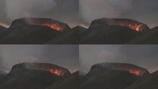 火山，熔岩流，火山，喷发高清在线视频素材下载