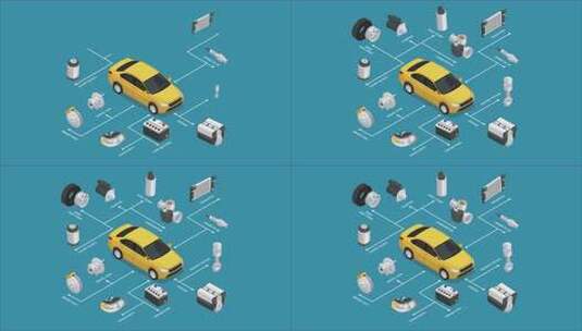 详细的汽车零件说明4K高清在线视频素材下载