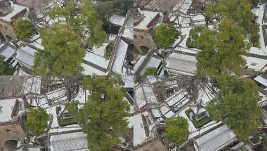 武汉汉阳区晴川阁雪景航拍高清在线视频素材下载