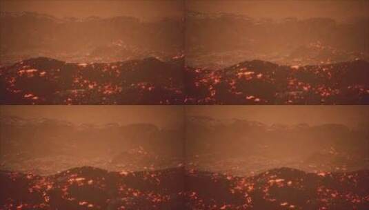 活火山的熔岩场和山丘高清在线视频素材下载