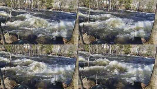 高清实拍湍急的河流高清在线视频素材下载