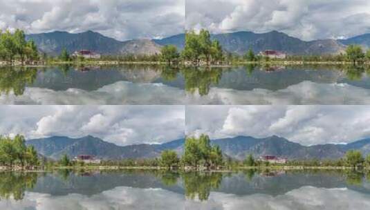 西藏拉萨南山公园布达拉宫延时高清在线视频素材下载