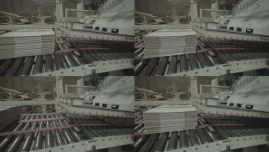 造纸厂工作的输送机高清在线视频素材下载