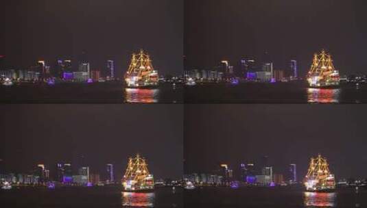 夜晚的上海城市高清在线视频素材下载