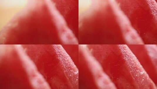 吃西瓜切好的西瓜果肉高清在线视频素材下载