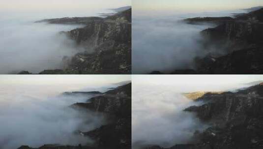 沿海山脉日出雾的延时高清在线视频素材下载