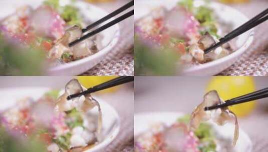 国宴鲜嫩鱼肉孔雀开屏鱼高清在线视频素材下载