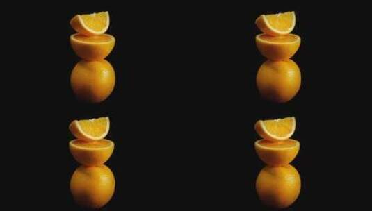 新鲜橙子的创意摆拍高清在线视频素材下载