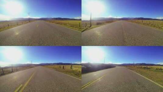 高速行驶在乡村道路上高清在线视频素材下载
