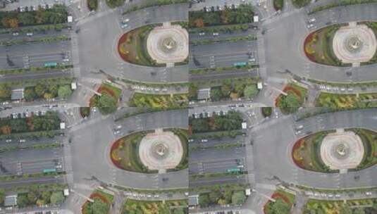 济南国际会展中心广场交通航拍高清在线视频素材下载
