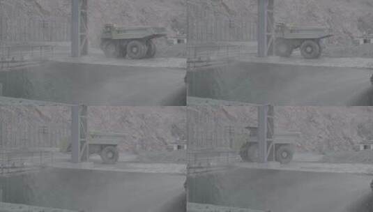 大型矿山矿石破碎站LOG高清在线视频素材下载