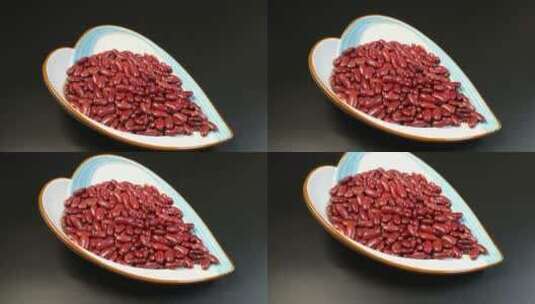 健康营养食物五谷杂粮红色芸豆高清在线视频素材下载