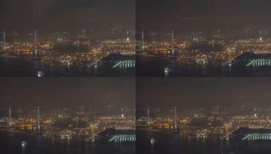 香港城市_海港和夜晚高清在线视频素材下载