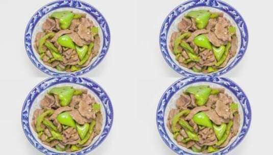 青椒炒猪肝家常菜品4k视频平移镜头高清在线视频素材下载